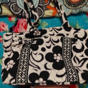 Floral Black and White Tote Bag